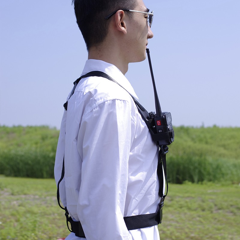 执法记录仪双肩背带对讲机肩带加长尼龙魔术贴款反光双肩背带