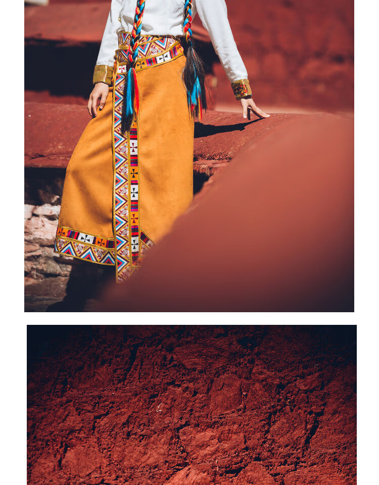 裹裙半身一片式藏族西藏式女绑带裙复古民族风藏服锅庄藏裙 裙子(建议