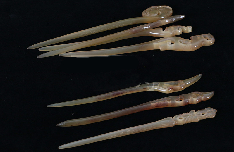 牛角发簪天然牛角盘发簪子韧性好厚实通透结实耐用抗摔古风不易断 款