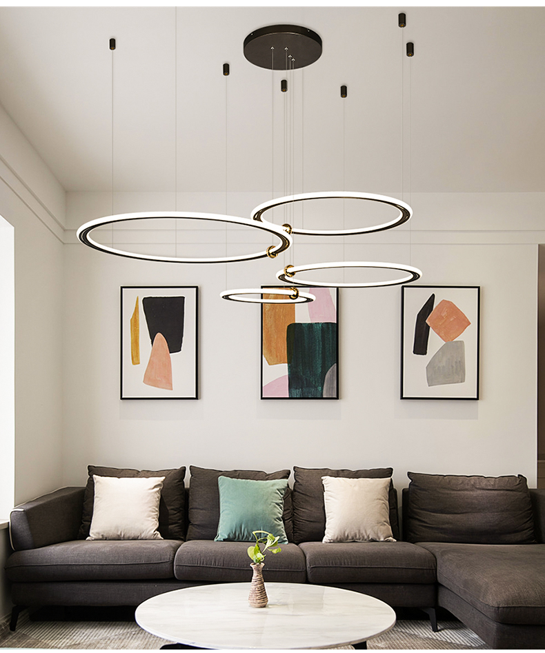 宏光客厅吊灯双层后现代卧室灯简约餐厅吊线灯创意个性书房灯具p