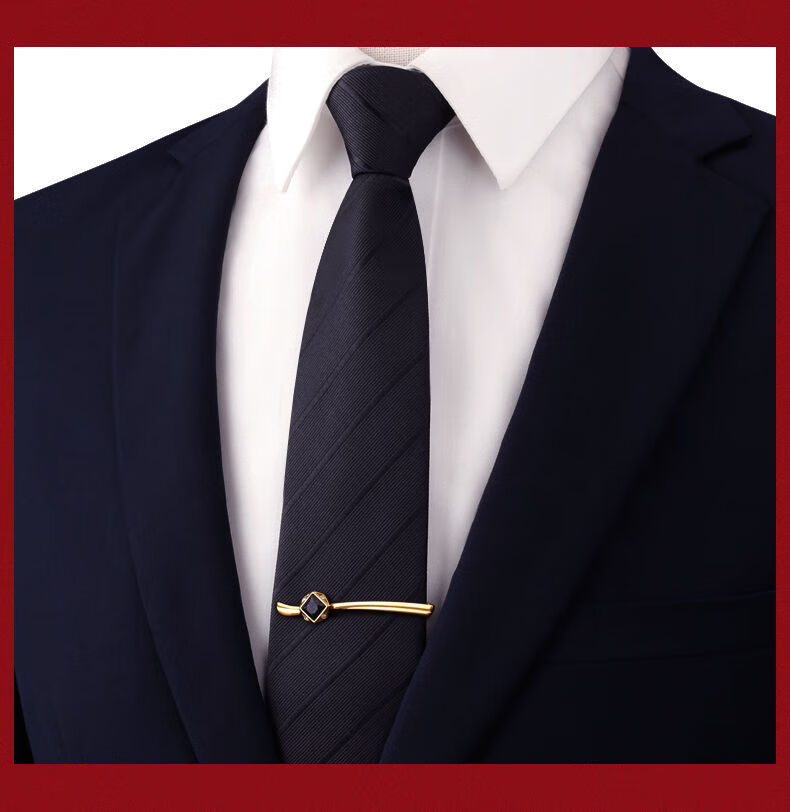 心墨染领带夹定制男士金色银色领带夹商务正装简约男女别针韩版保安领