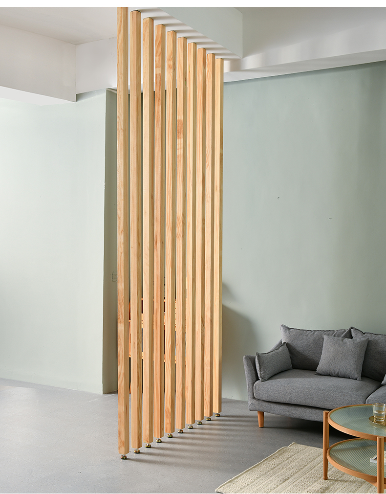 京立 简约免打孔木条隔断装饰实生间干湿区立柱屏风客厅入户进门玄关