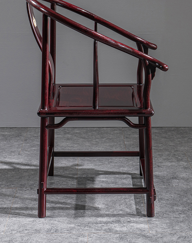 福木嘉园红木家具血檀学名染料紫檀明式圈椅围椅茶室泡茶椅南宫椅实木