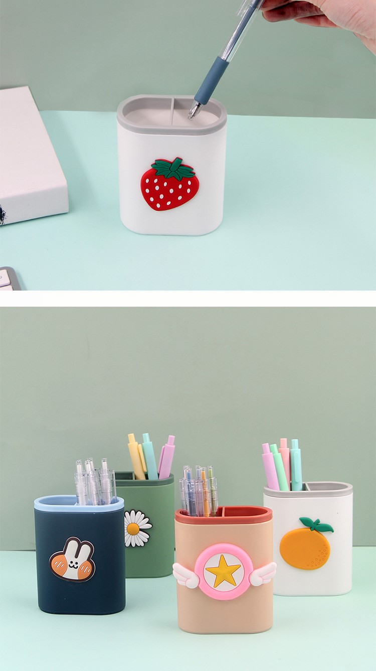 in风卡通小动物笔筒创意学生桌面收纳盒装饰家居书房饰品文具盒小猪