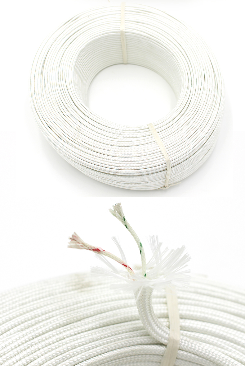 k型热电偶耐高温玻璃纤维线e型感温延长线纱包线传感器线补偿导线