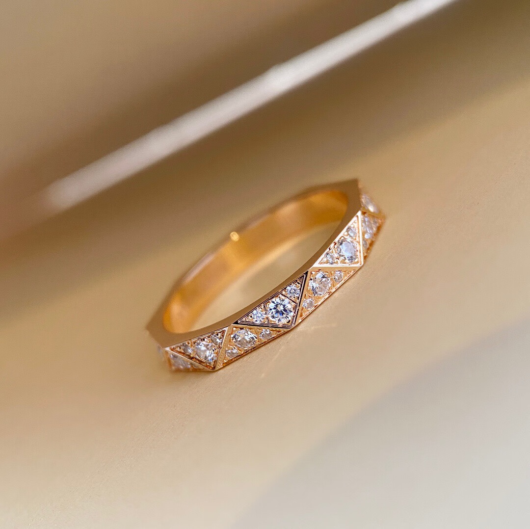 graff戒指 lubaby graff格拉芙平替signature几何光面百搭镶钻戒指