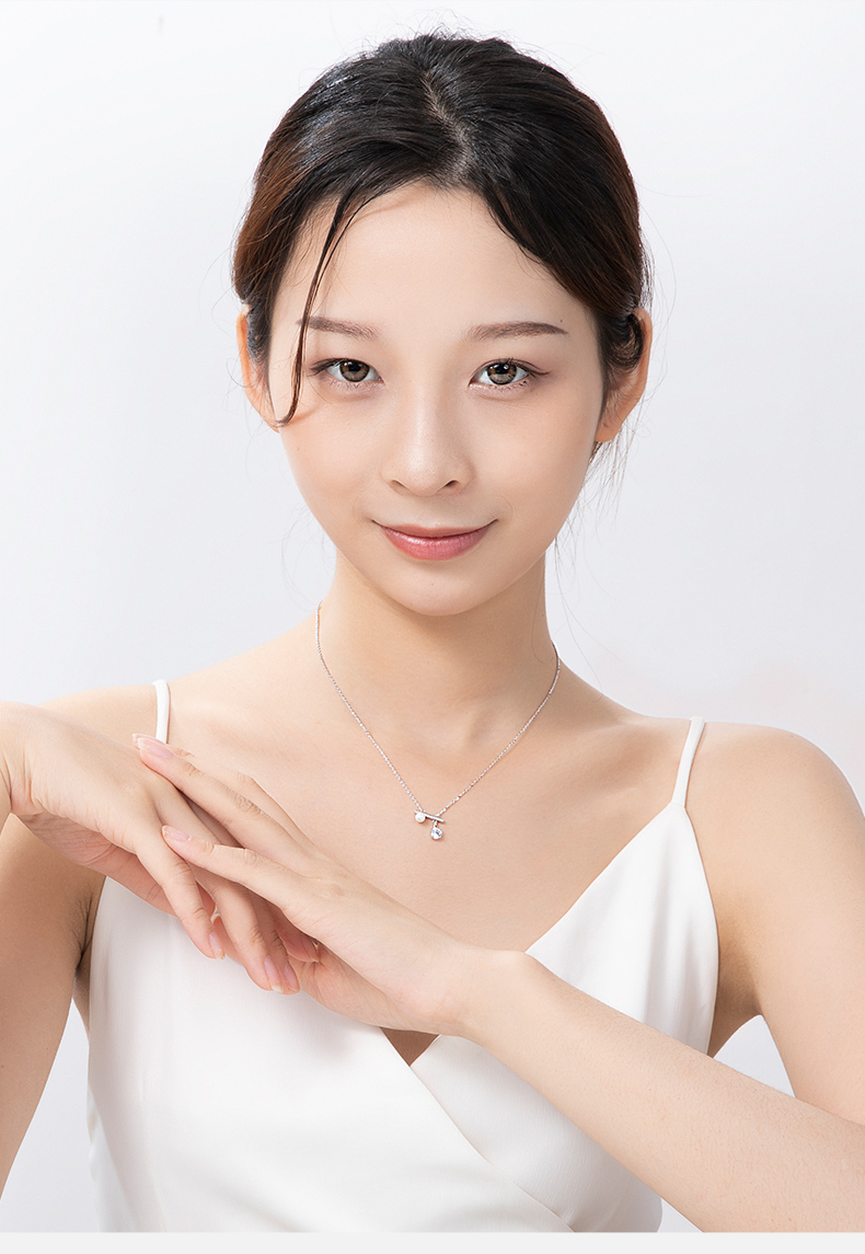 ck施华洛世奇锆平衡木珍珠项链新款女轻奢小众设计感锁骨链生日礼物