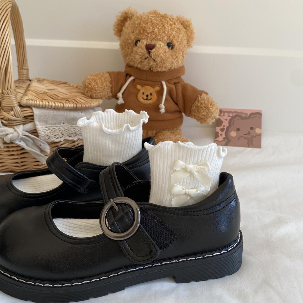 可爱风jk小皮鞋女学生百搭配裙子复古英伦鞋制服春季单鞋子 黑色 哑光