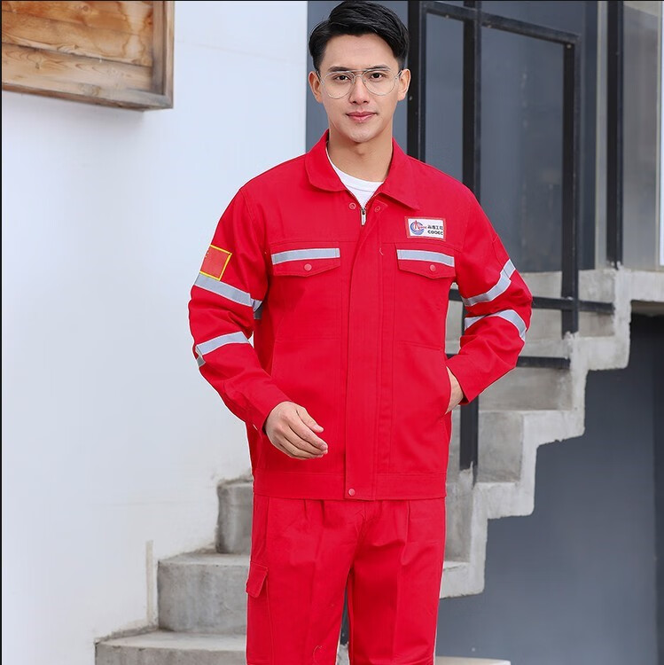 中海油棉劳保工作服秋冬红色中海油棉工作服套装电焊工防烫耐磨全棉