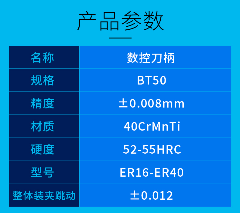 ozo精密数控刀柄cnc加工中心er刀柄强力刀头bt50er16202532高精bt50er