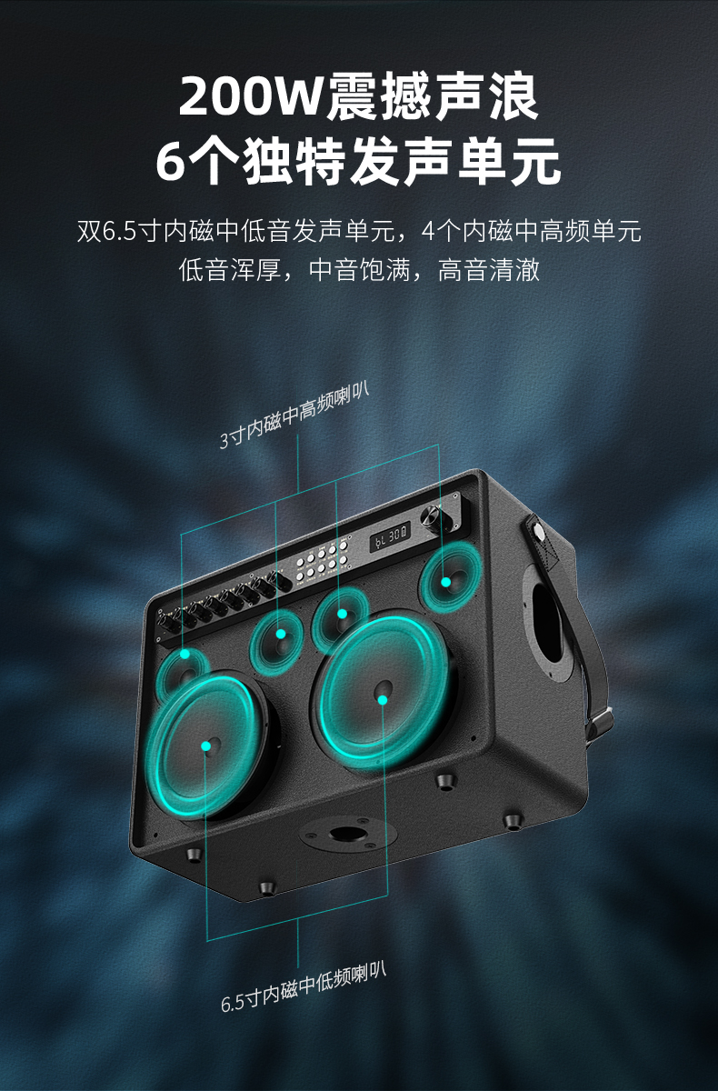 维妙k6p户外音响大功率声卡一体机带显示屏高端萨克斯音箱唱歌k歌音响