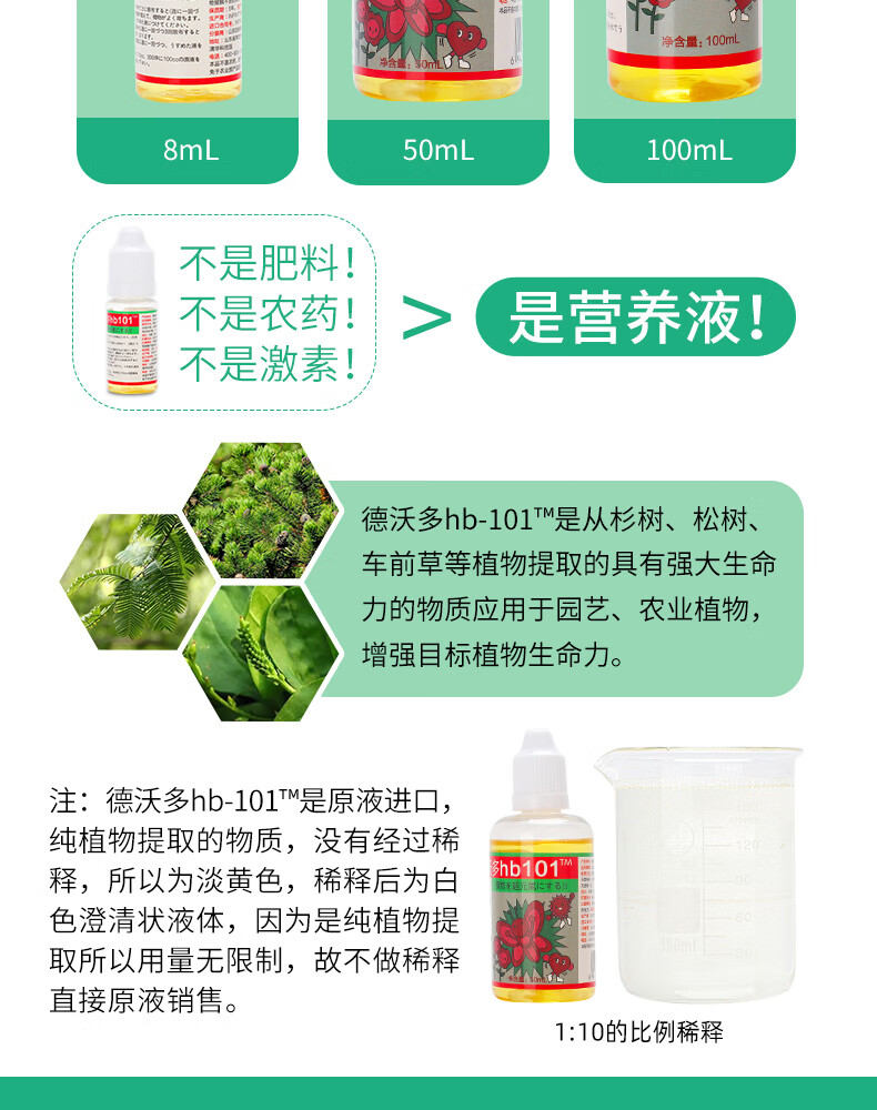 德沃多hb101活力素植物营养液日本花卉多肉兰花月季生长素花肥料