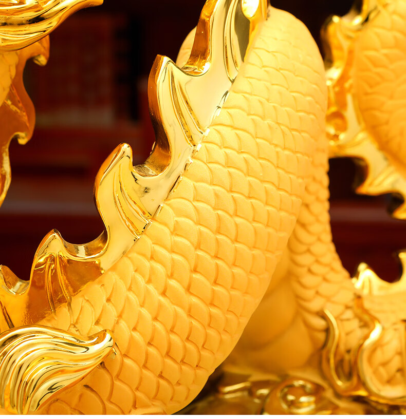 花千紫生肖龙摆件金色龙工艺品老板办公室办公桌装饰品开业乔迁礼品
