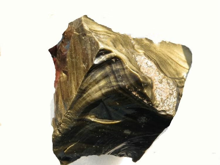 天然金曜石原石毛料 金色石雕刻料标本石能量石风水