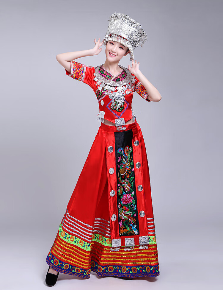 女苗族服装土家族湘西贵州演出服女56个少数民族舞蹈苗家衣服舞台装