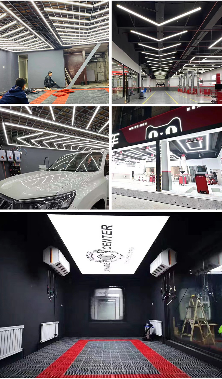 适用于洗车房灯汽车美容工位灯蜂窝巢灯led灯机维修间店吊顶灯光架sn