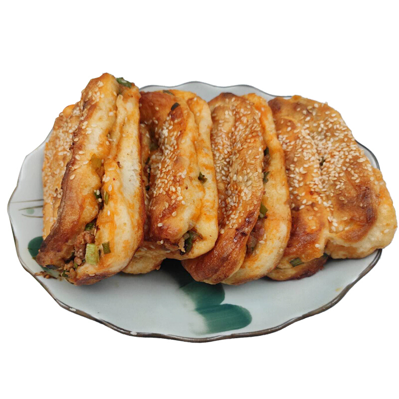 湖北仙桃土特产鲜肉锅盔现做猪油锅块特色小吃早餐碳火烧饼550g