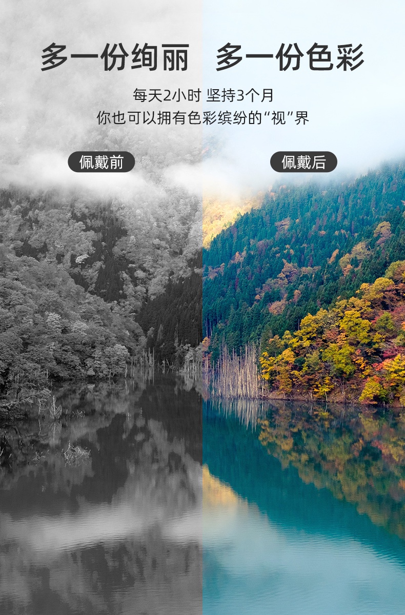 【京选新品】官方旗舰同款店 红绿色盲色弱矫正纠正眼镜无色透明框架