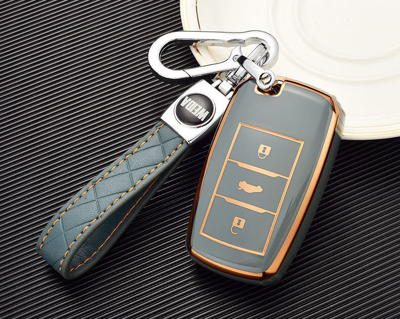 17-18款长安cs55汽车钥匙套 cs55专用皮纹钥匙包壳扣 b款【奶奶灰】