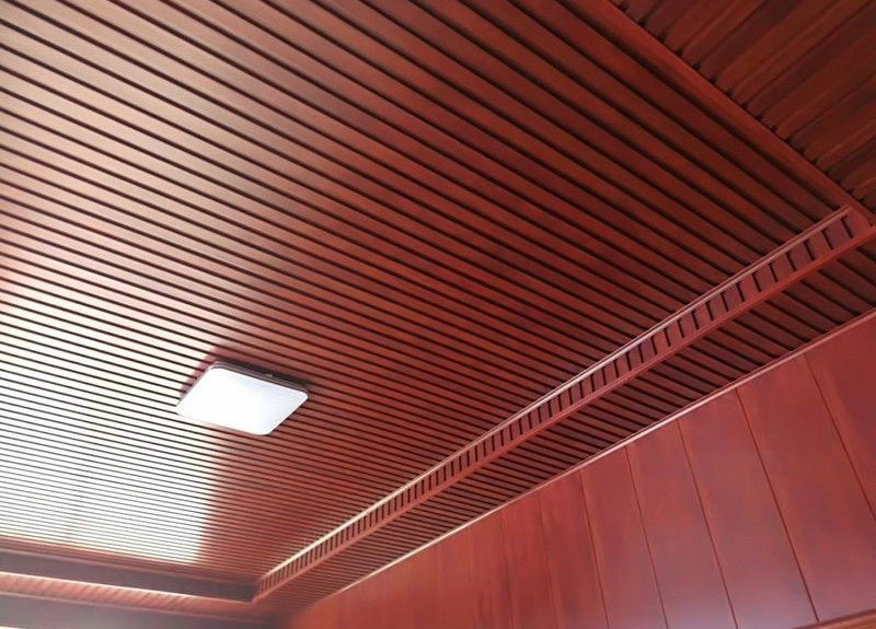 墙生态木长城板195长城板环保塑木墙板pvc吊顶板包覆膜木纹护墙扣板