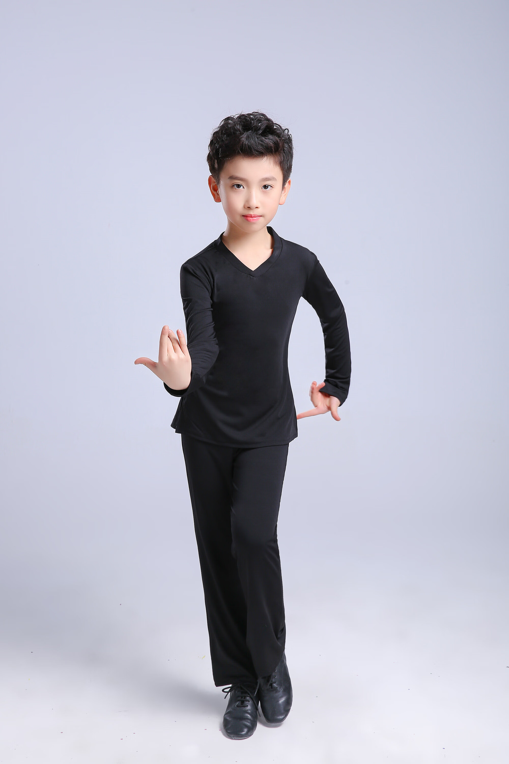 泰瑞格男童拉丁舞练功服男孩中国舞形体服儿童舞蹈套装少儿长袖短袖