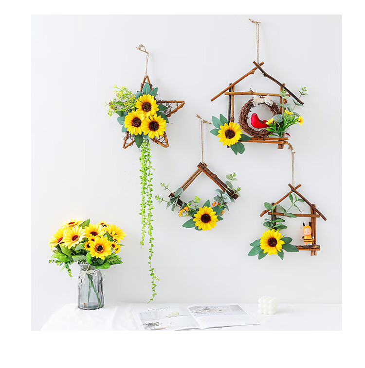 花环装饰壁挂幼儿园森系挂饰挂件创意空中吊饰自然角田园风植物角