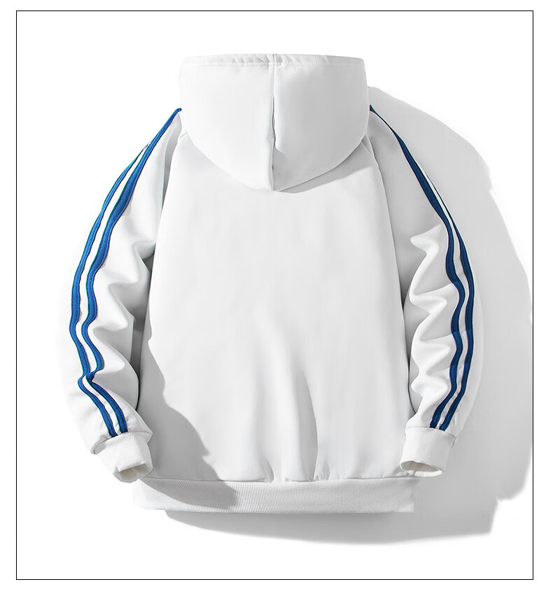 wassup happy卫衣男秋冬季加绒加厚连帽宽松情侣外套 白色 m【图片