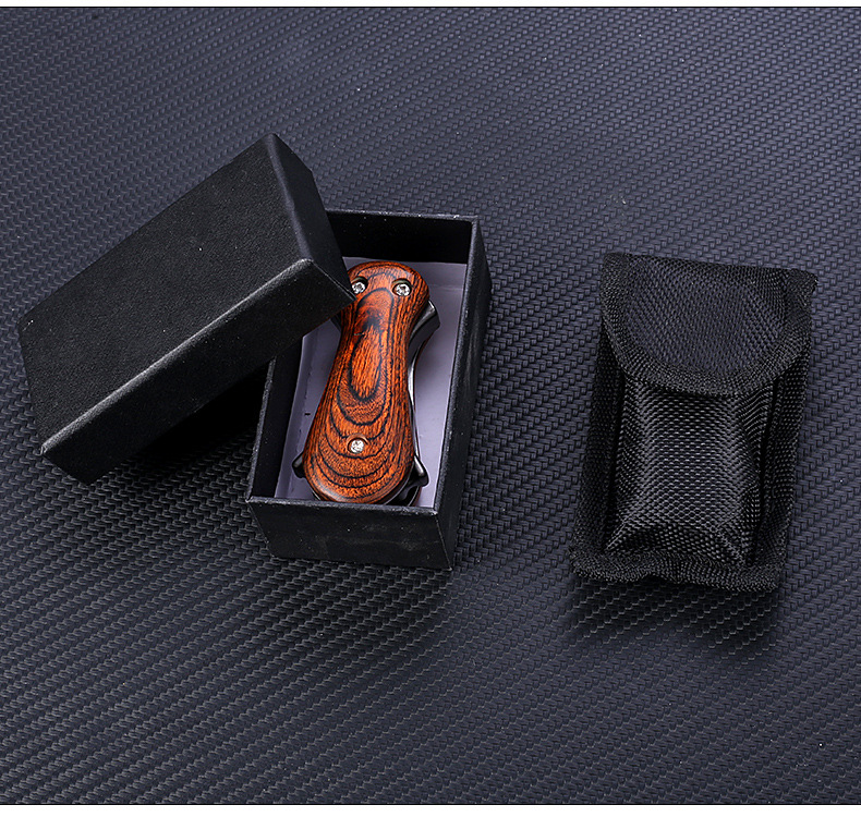 崛适折叠口袋弓弹工户外传统不锈钢折叠弹弓线切割准折叠实木免绑弹弓