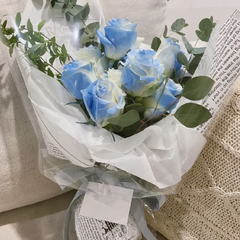 密西根碎冰蓝渐变色玫瑰花束重庆鲜花速递同城北京上海合肥天津广州