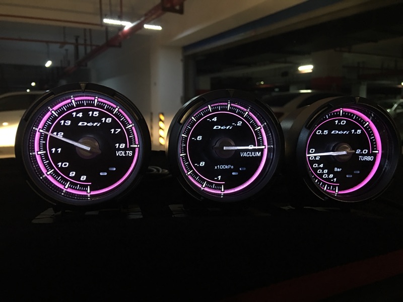 汽车三联赛车改装转速水温油压油温电压真空涡轮压力蓝色光油压