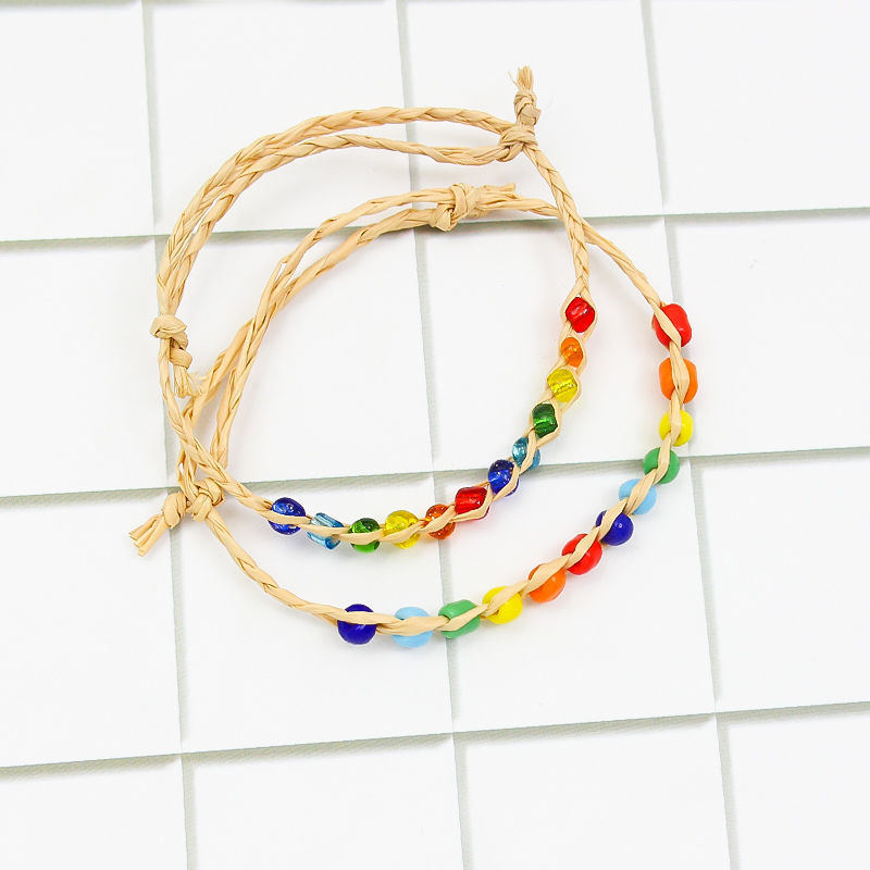 fazu法族 新款手工草绳编织串珠饰品手链简约文艺学生装饰首饰 sl028