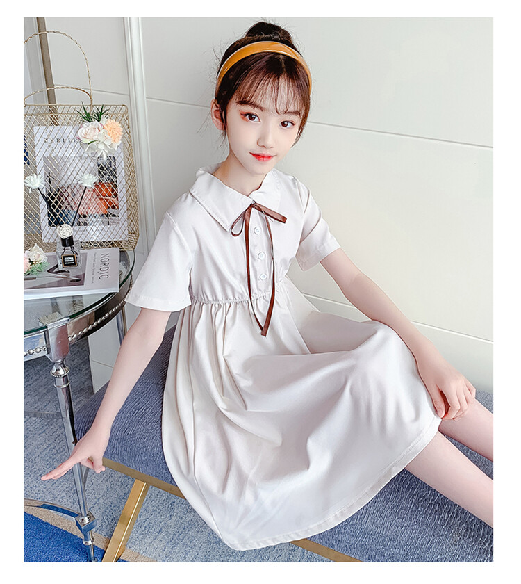 连衣裙纱裙夏季儿童公主裙中长款休闲韩版表演舞蹈裙中大童3-15岁女孩
