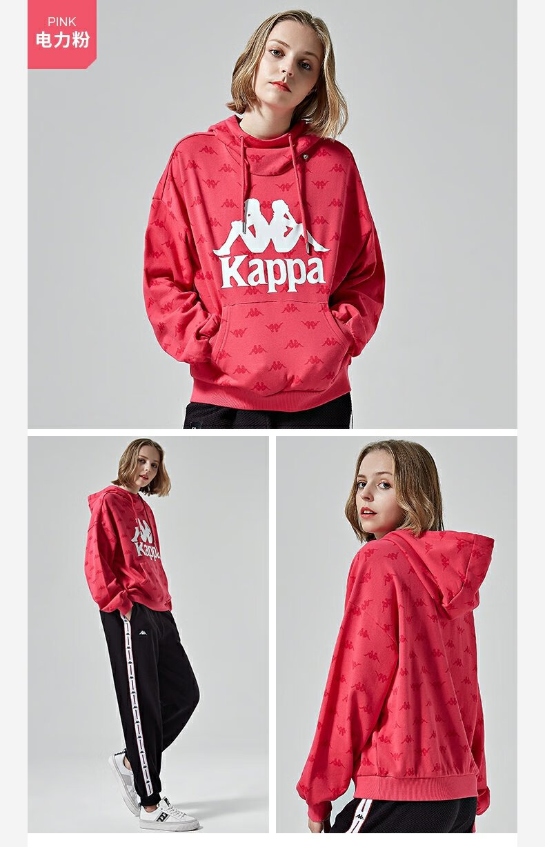 店铺推荐kappa卡帕女款运动卫衣休闲长袖帽衫秋冬新款k0962mt66d 森林