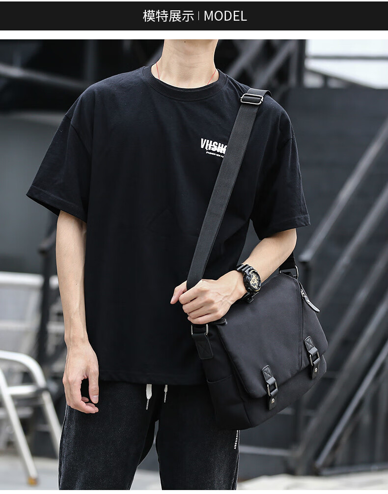 morstars香港潮牌韩版休闲单肩包男时尚潮流斜挎包青年街头斜挎背包