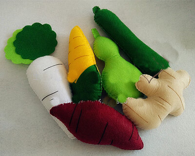 幼儿园仿真蔬菜水果套装 不织布手工diy幼儿园作业过家家仿真蔬菜水果