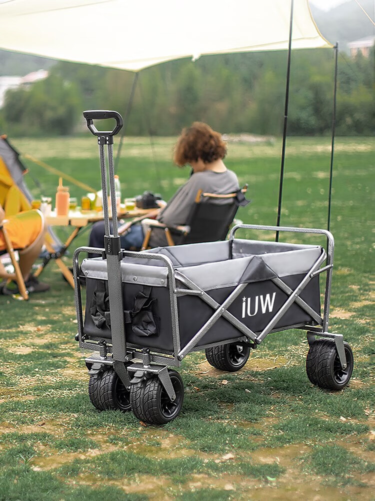 亿括(yikuo) iuw露营推车户外折叠野营车手拉拖车地摊钓鱼拉杆车野餐