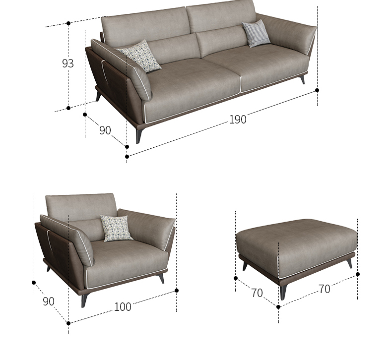 欧伦图(olt) 沙发 科技布沙发 北欧布艺沙发 现代客厅小户型三人四人