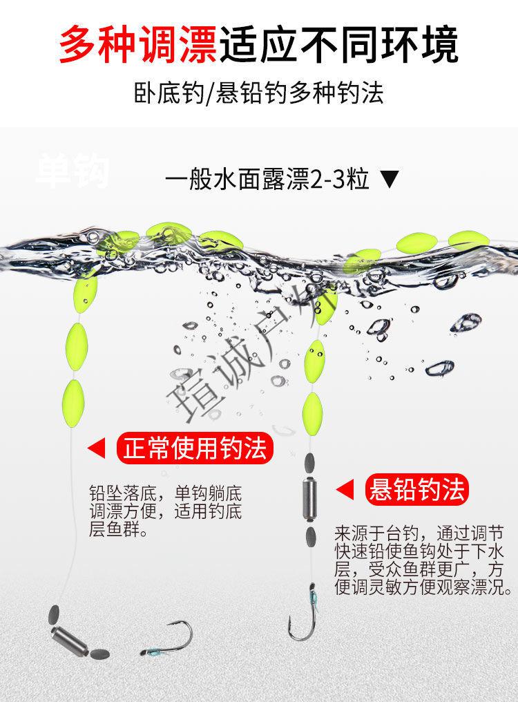 七星钩 7星七星漂线组套装双钩浮漂鱼漂鱼钩绑好的钓鱼线组成品全套