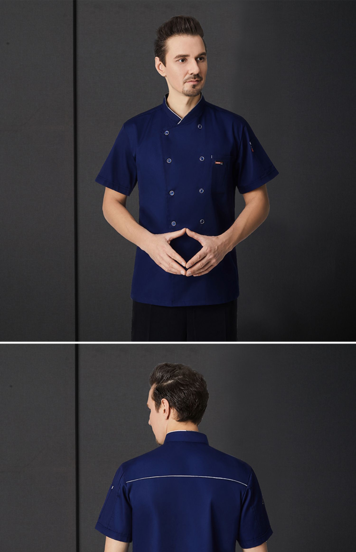 恒源祥高端品牌21年厨师工作服男短袖长袖大码酒店饭店餐厅厨房高端