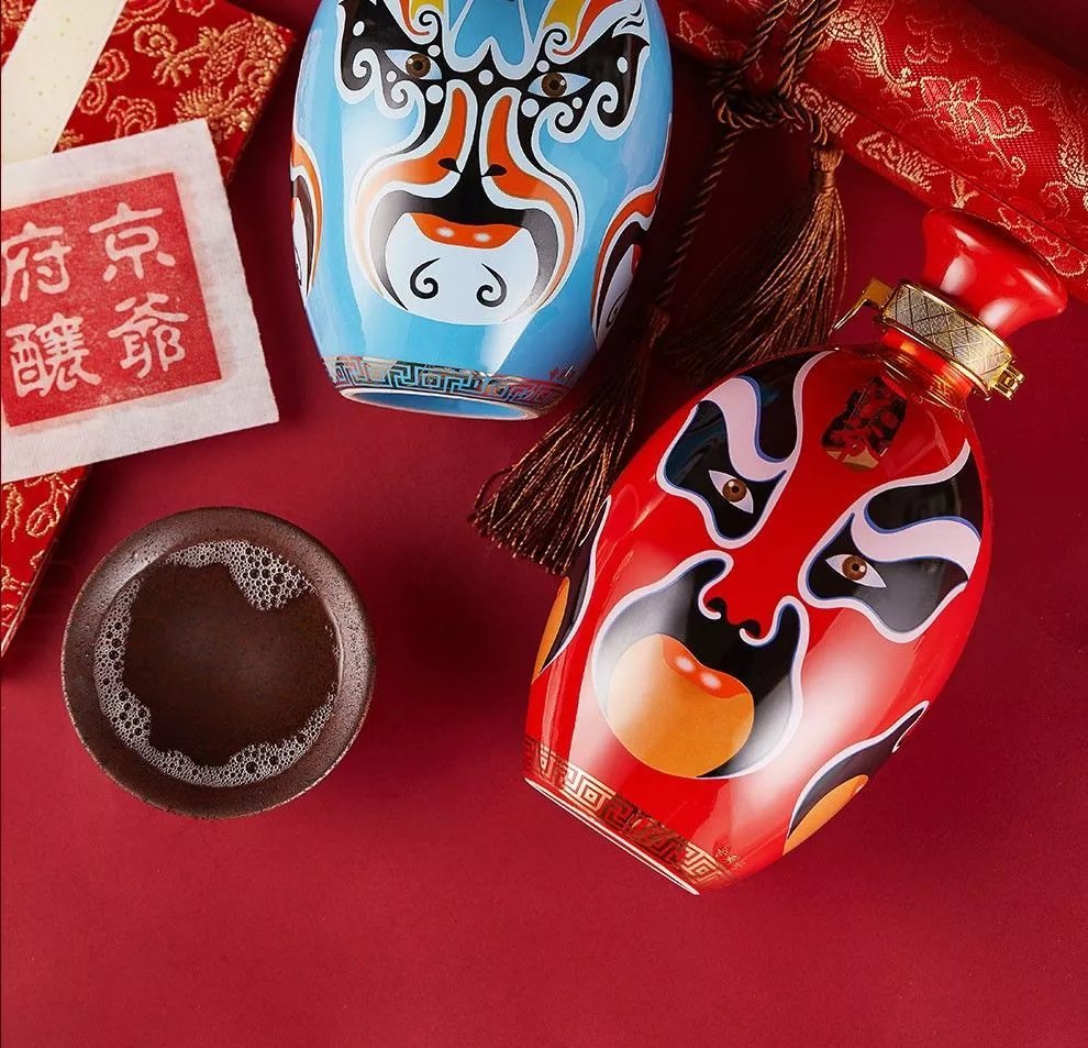 京爷北京二锅头52度白酒 500ml*2整箱礼盒装 清香型国粹脸谱酒收藏