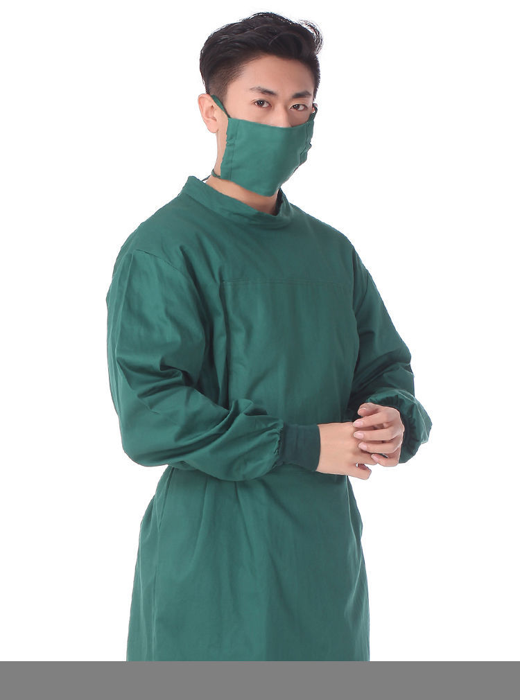 手术衣服男女纯棉医生手术室工作服墨绿紫色反穿手术服隔离衣 墨绿色