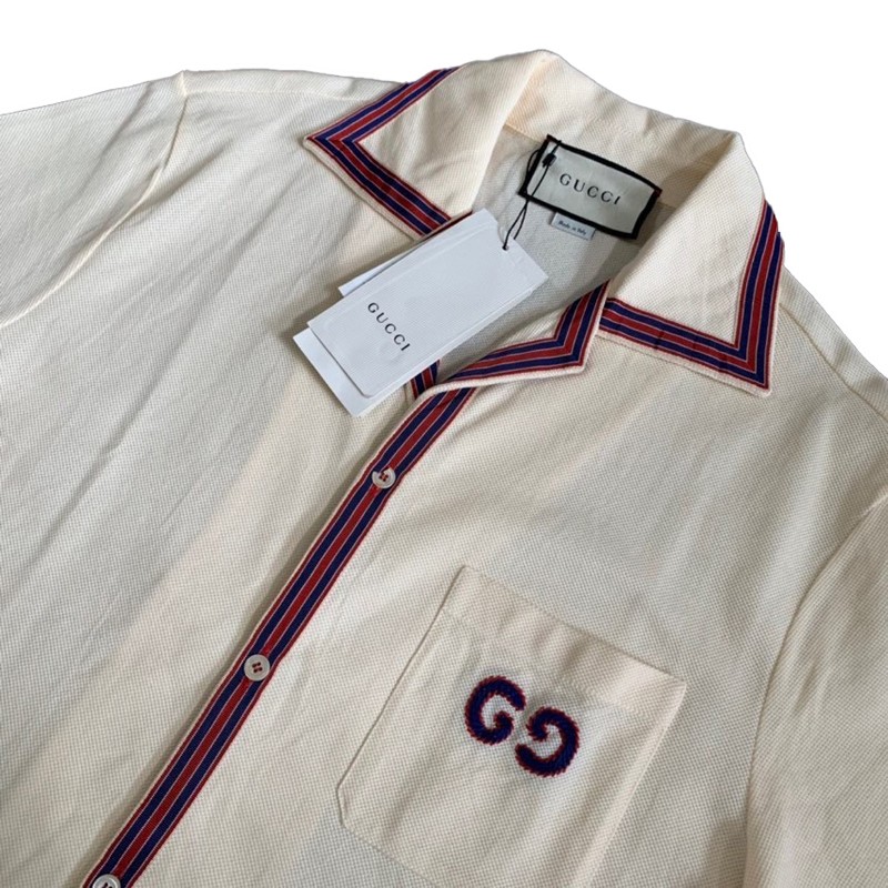 gucci古驰白色织物男士衬衫 白色 xs码【图片 价格 品牌 报价】-京东