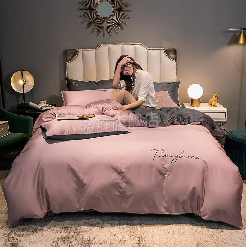 达芬奇家纺五星酒店60支贡缎长绒棉四件套全棉床单被套床笠床上用品