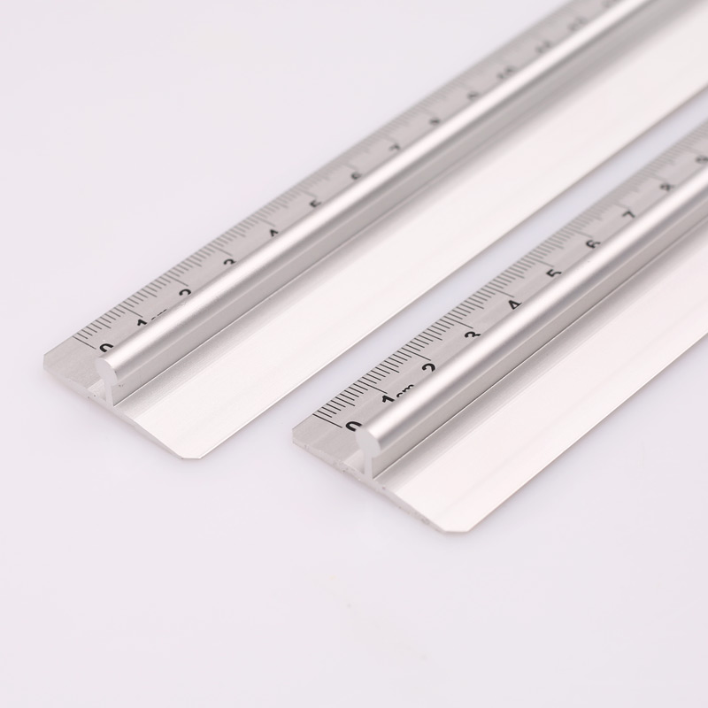 绘图铝合金 直尺金属槽尺测量尺滑动尺防走偏铝合金尺制图防滑防割手