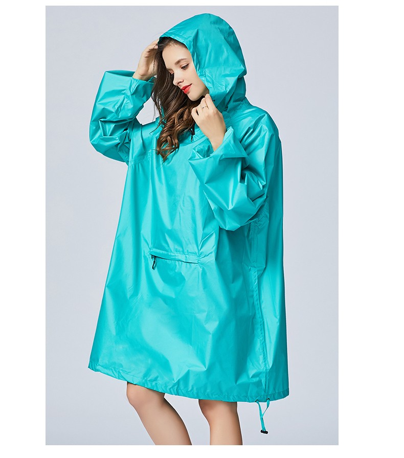 周小熙时尚韩版成人男女情侣雨衣长袖蝙蝠袖宽松薄款轻便雨披户外旅行