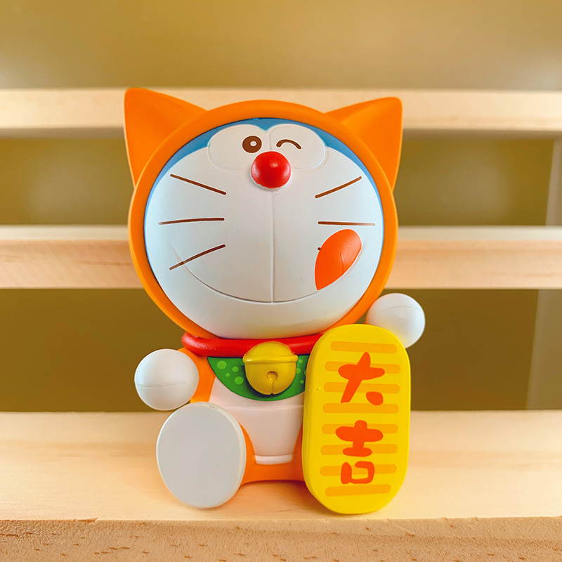 万代哆啦a梦手办哆啦a梦福气满满盲盒机器猫叮当猫猫咪汽车载摆件女