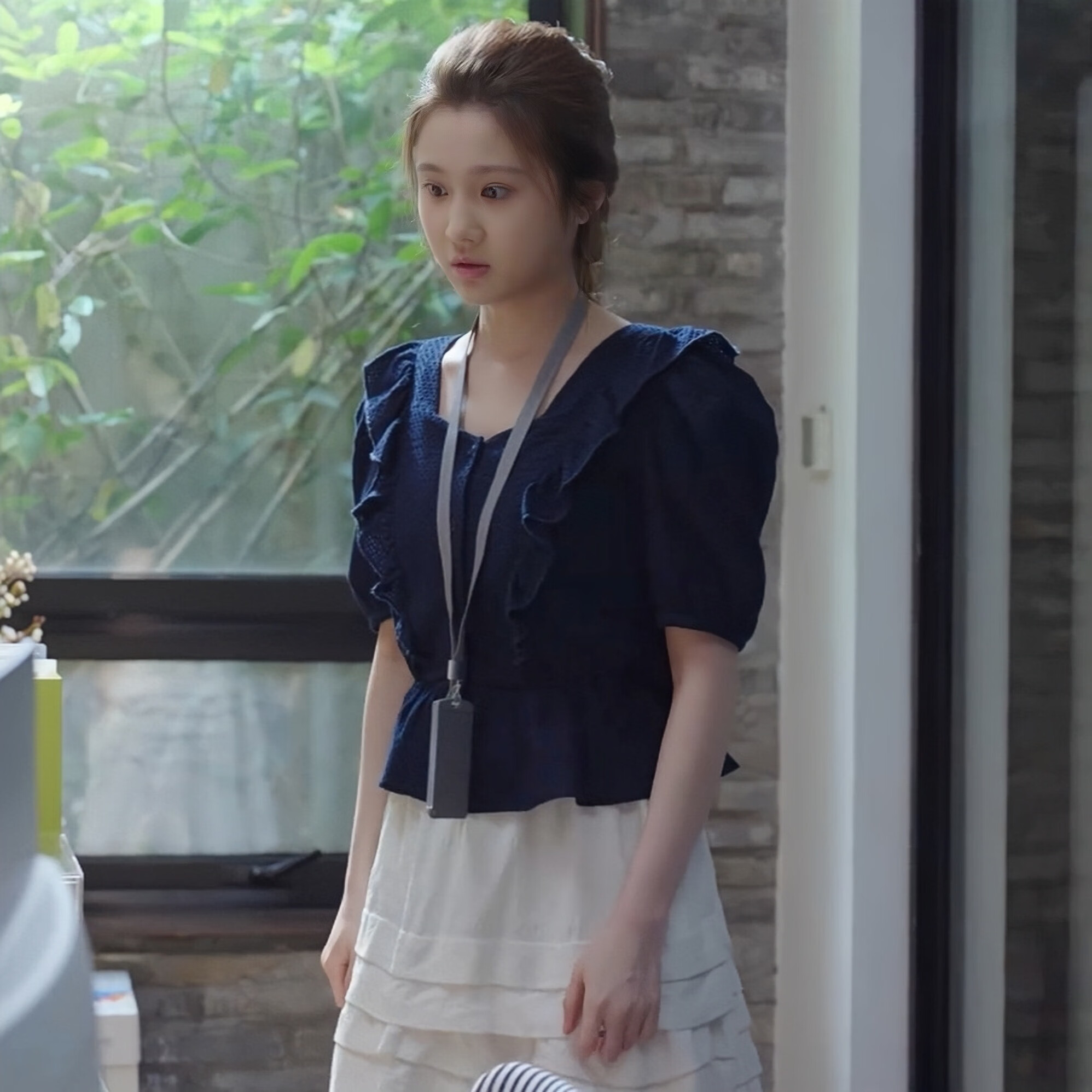 张慧雯同款衣服 原版欢乐颂3张慧雯何悯鸿同款短袖衬衫上衣泡泡袖t恤