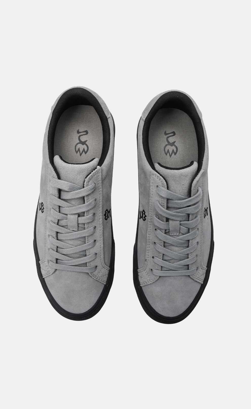 极路客2022夏季男女天使蓝星霜灰牛翻毛皮专业耐磨滑板鞋 星霜灰 34.