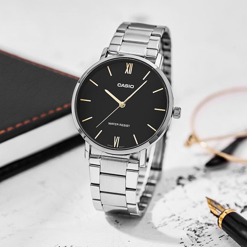 casio卡西欧 海外代购海外直邮手表男mtp-1375/1374日历星期大表盘