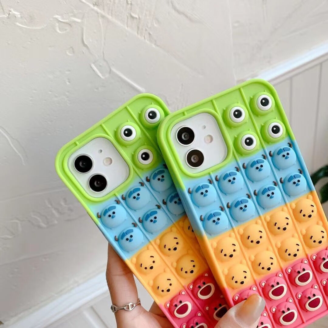 独刺解压卡通立体iphone1112pro手机壳7plusxsmaxxr硅胶8按压男女解压